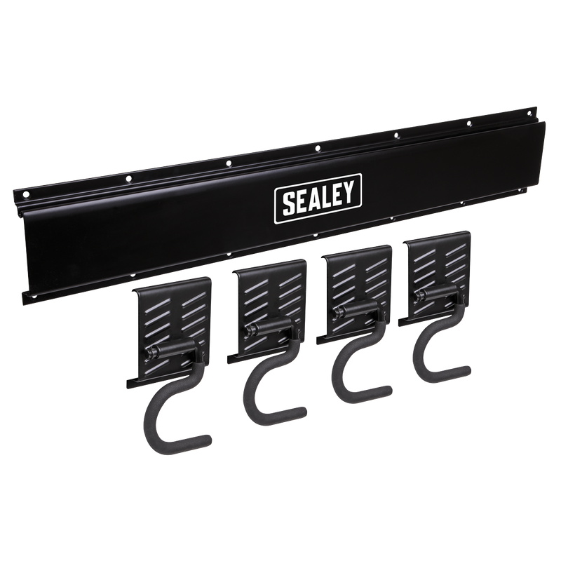 Sealey APHKIT5 Wall Mounting Storage Rail with 4 Hooks