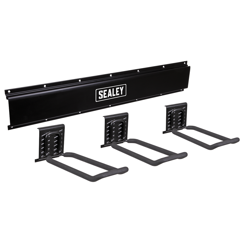 Sealey APHKIT7 Wall Mounting Storage Rail with 3 Closed End Hooks