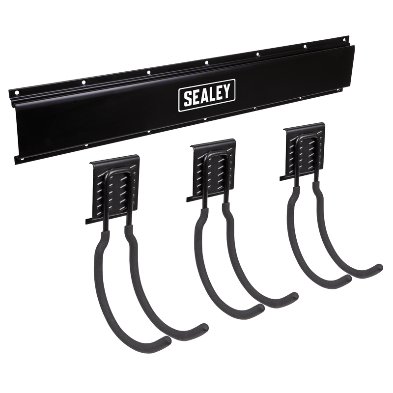 Sealey APHKIT8 Wall Mounting Storage Rail with 3 Large Hooks