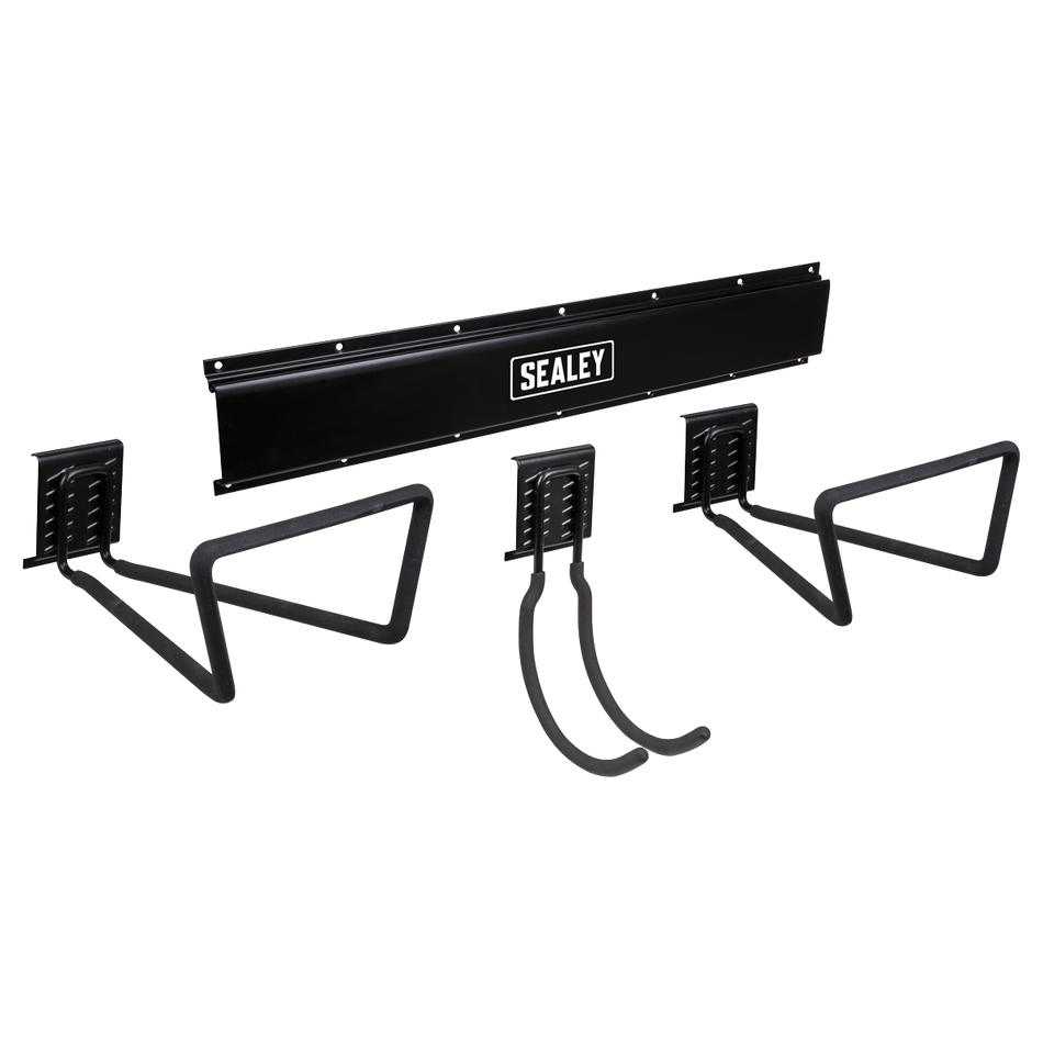 Sealey APHKIT9 Wall Mounting Storage Rail with 3 Large Hooks