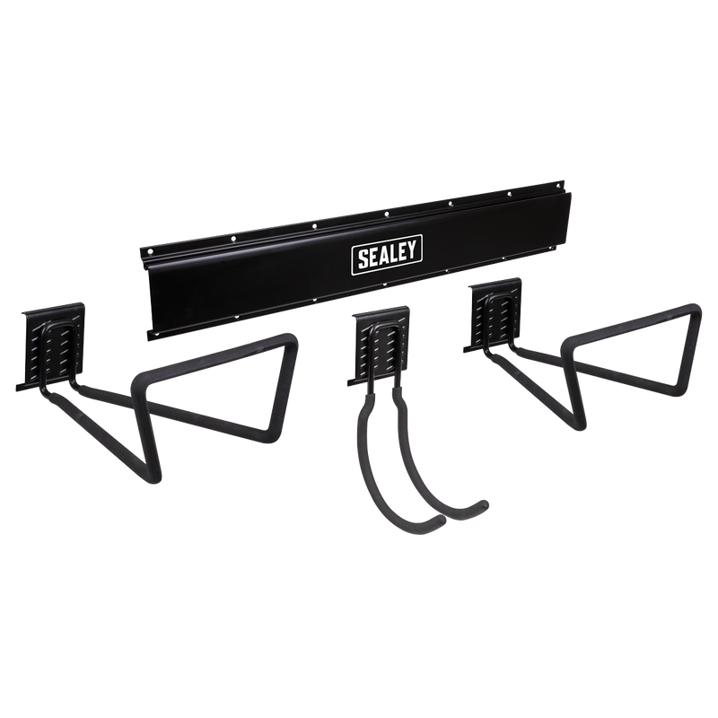 Sealey APHKIT9 Wall Mounting Storage Rail with 3 Large Hooks