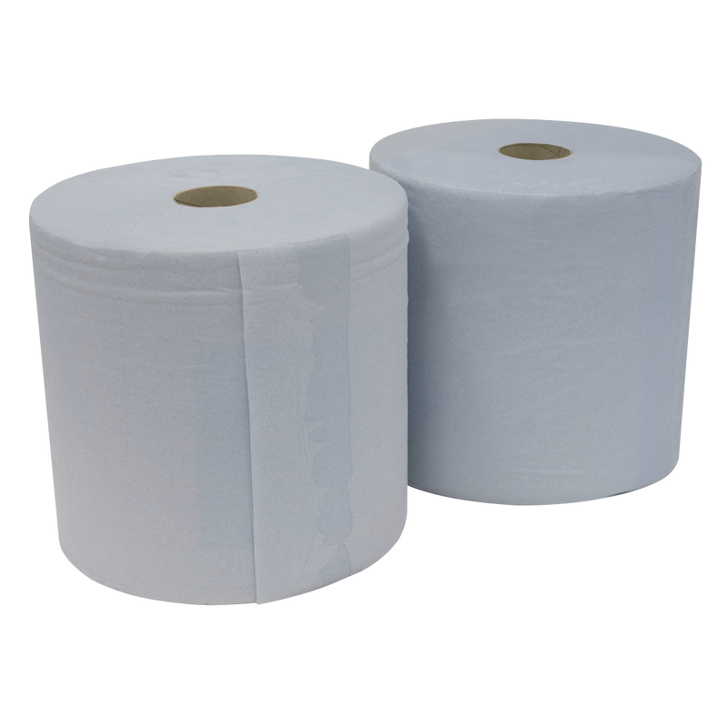 Sealey BLU400 2-Ply Blue Wiper Roll 400m x 260mm - Pack of 2
