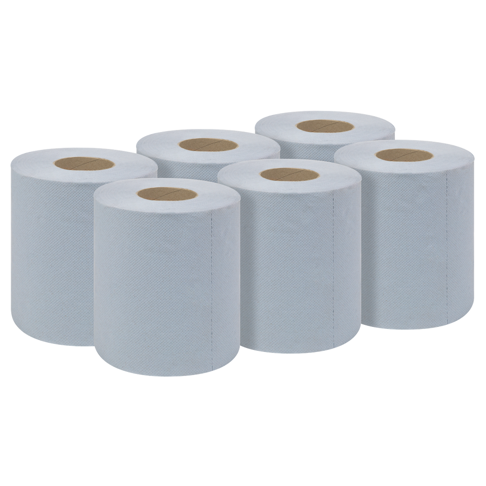 Sealey BLU60 Blue Embossed 2-Ply Paper Roll 60m - Pack of 6