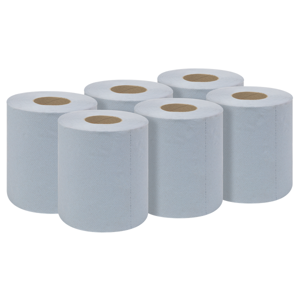 Sealey BLU60 Blue Embossed 2-Ply Paper Roll 60m - Pack of 6