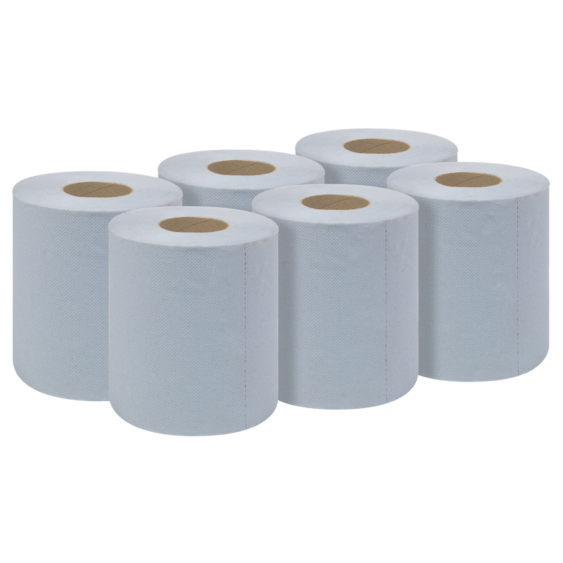 Sealey BLU60 Blue Embossed 2-Ply Paper Roll 60m - Pack of 6