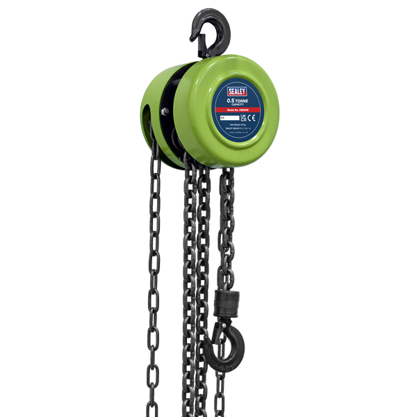Sealey CB500E 2.5m Chain Block 0.5 Tonne