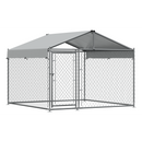Dellonda DG281 Galvanised Steel Dog Kennel with Roof Cover & Chain Link Fencing