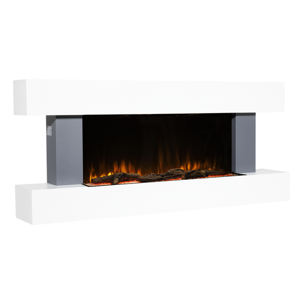 Baridi DH112 Wall Mounting Electric Fireplace with LED Flame Effect 52" - Grey