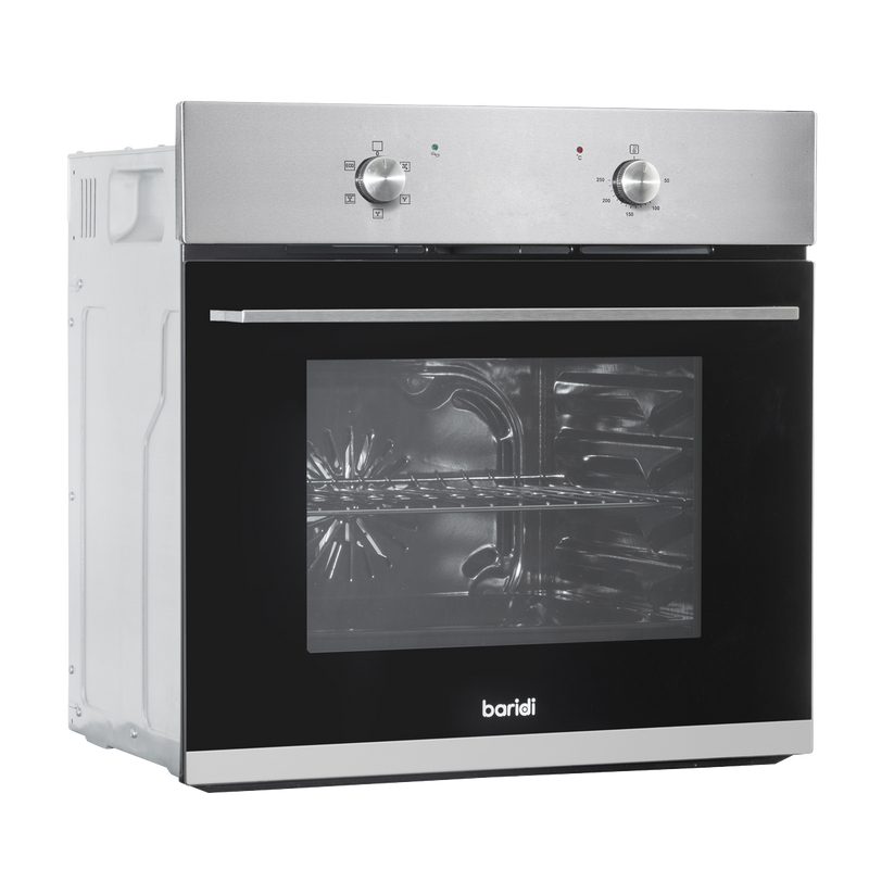 Baridi DH125  60cm Built-In Five Function Fan Assisted Oven, 55L Capacity, Stainless Steel