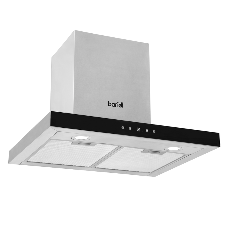 Baridi DH130  60cm T-Shape Chimney Cooker Hood with Carbon Filters, Stainless Steel