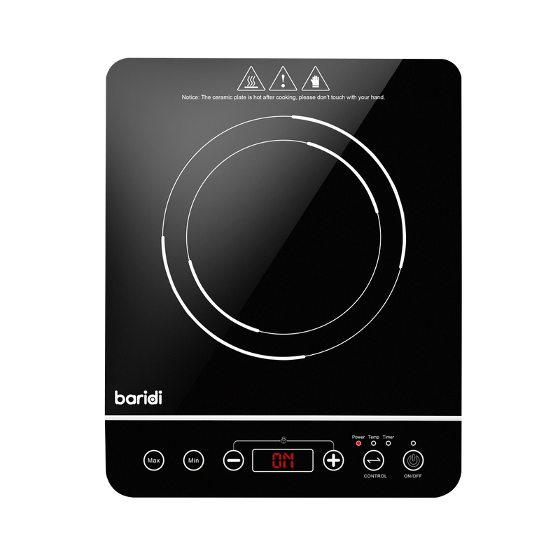 Sealey DH145 Baridi Induction Hob: Single Zone with 13A Plug, 10 Power Settings 200W-2000W, Touch Controls, 3-Hour Timer Function, Child Lock, Black