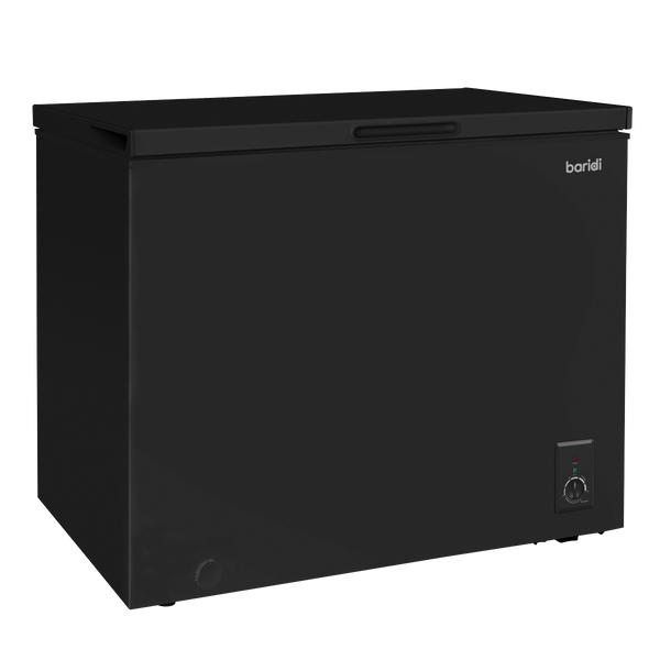 Baridi DH151  Freestanding Chest Freezer, 199L Capacity, Garages and Outbuilding Safe, -12 to -24 degreeC Adjustable Thermostat with Refrigeration Mode, Black