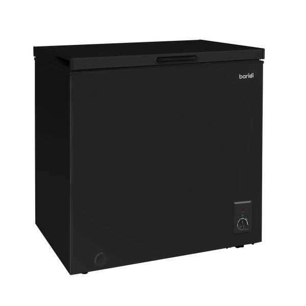 Baridi DH152  Freestanding Chest Freezer, 142L Capacity, Garages and Outbuilding Safe, -12 to -24 degreeC Adjustable Thermostat with Refrigeration Mode, Black