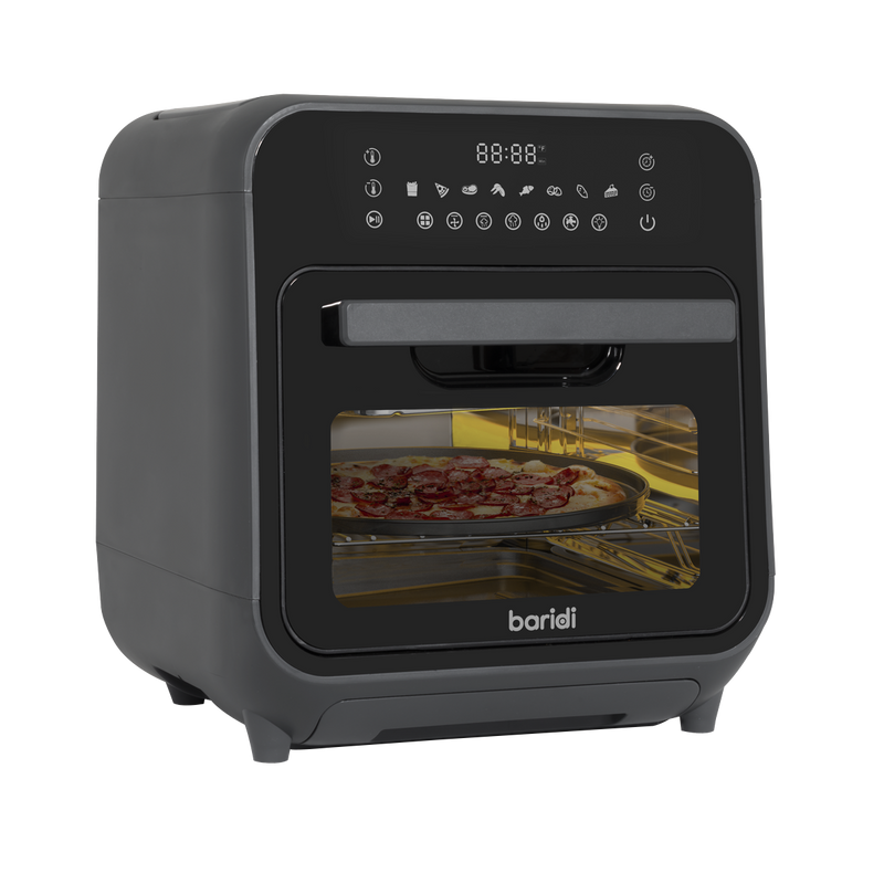 Sealey DH171 Baridi Steam Air Fryer Oven, Self-Cleaning, 8 Preset Programs, 1635W, 15L, Black