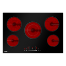 Baridi DH175  77cm Built-In Ceramic Hob with 5 Cooking Zones, Black Glass, 8200W with Slider Touch Controls, Timer