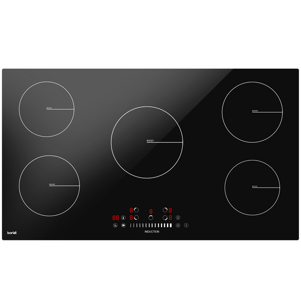 Baridi DH180  90cm Built-In Induction Hob with 5 Cooking Zones, 9300W, Boost Function, 9 Power Levels, Slider Touch Control, Hardwired
