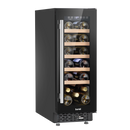 Baridi DH203  20 Bottle Slim 30cm Built-In Wine Cooler, Touchscreen Controls, Black