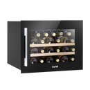 Baridi DH205  60cm Built-In 28 Bottle Wine Cooler with Beech Wood Shelves and Internal LED Light, Black
