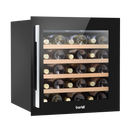 Baridi DH206  60cm Built-In 36 Bottle Wine Cooler with Beech Wood Shelves and Internal LED Light, Black