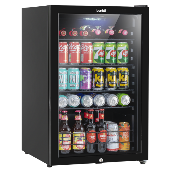 Baridi DH223  115L Under Counter Beer, Drinks & Wine Fridge, Lock, LED Light