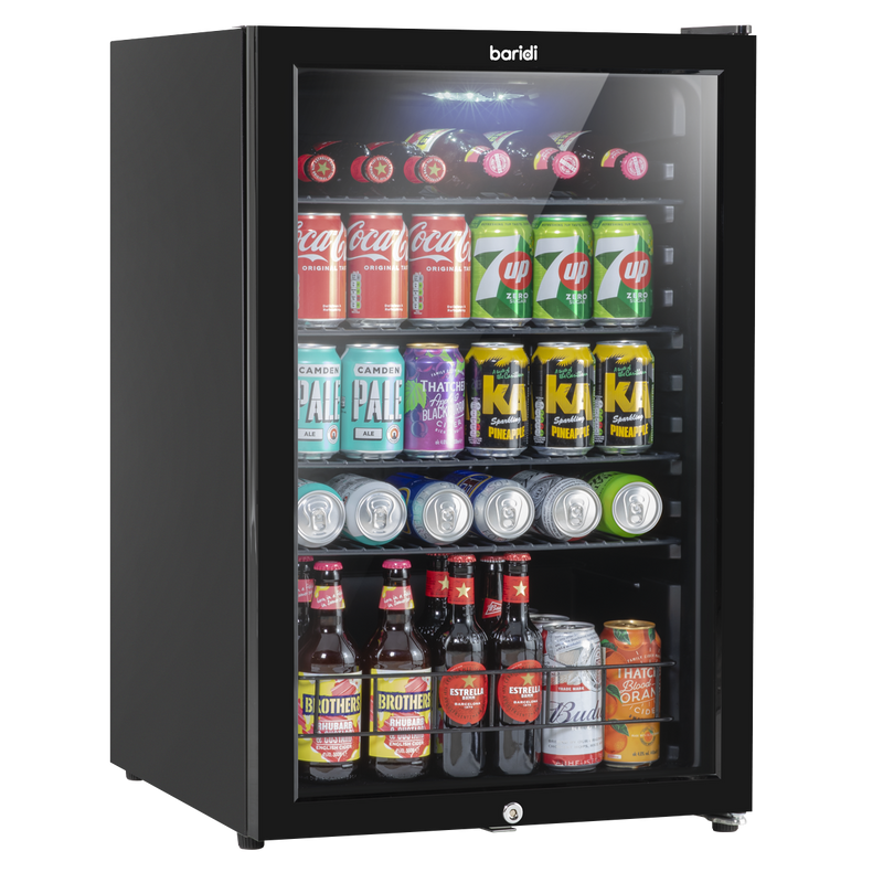 Baridi DH223  115L Under Counter Beer, Drinks & Wine Fridge, Lock, LED Light