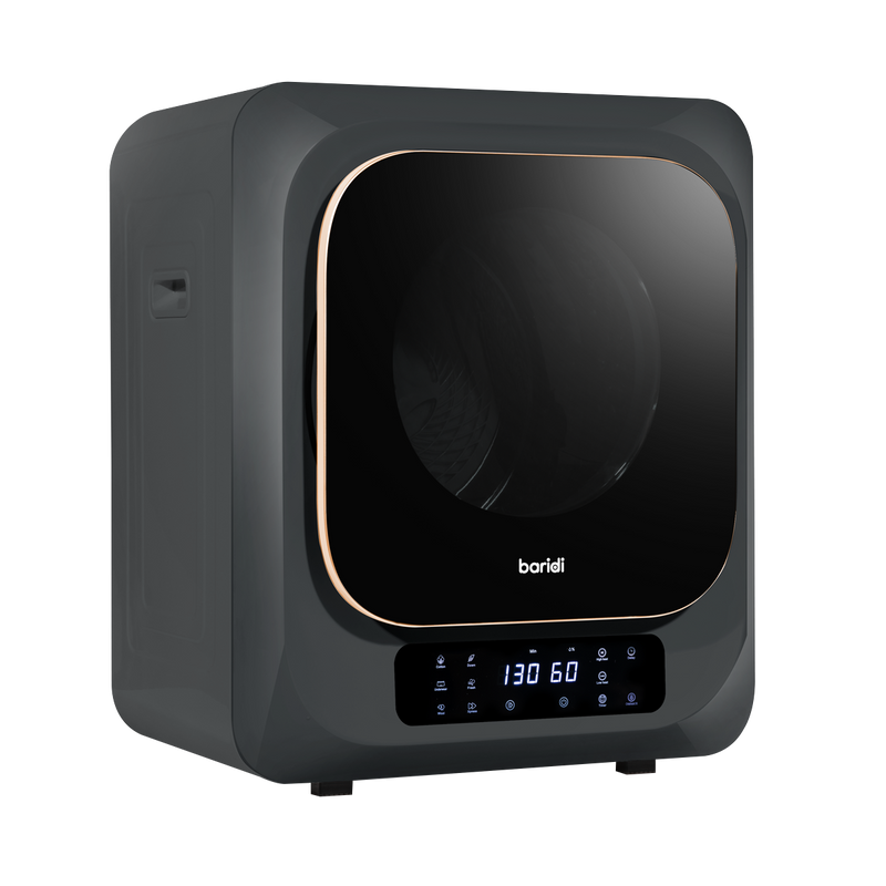 Baridi DH229  Small Tumble Dryer, Portable, 2.5kg, Vented, Perfect for Counter Top or Wall Mounted Use with Digital Controls, Compact, Black Mini Spin Dryer - DH229
