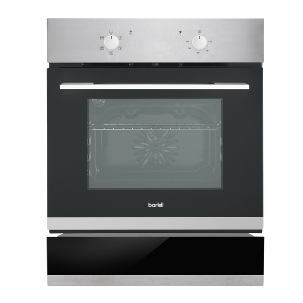 Baridi DH233 Integrated Fan-Assisted Electric Oven 60cm 55L Capacity with Warming Drawer - Black/Stainless Steel