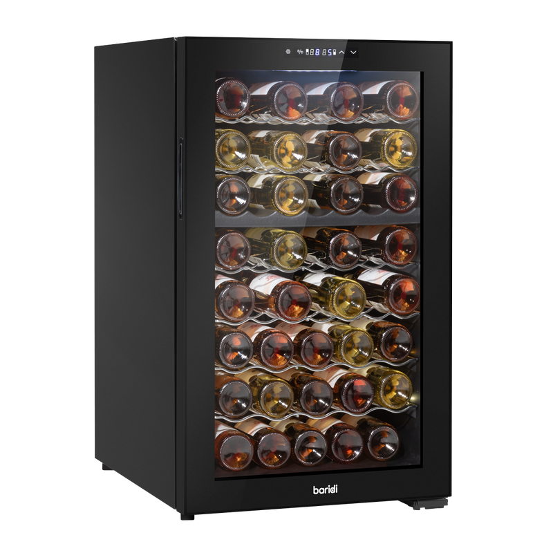 Sealey DH236 Baridi 52 Bottle Dual Zone Wine Cooler, Fridge, Touch Screen Controls, LED - Black