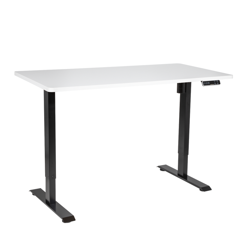 Dellonda DH244 White Electric Height Adjustable Standing Desk with Memory, Quiet, 1400x700mm