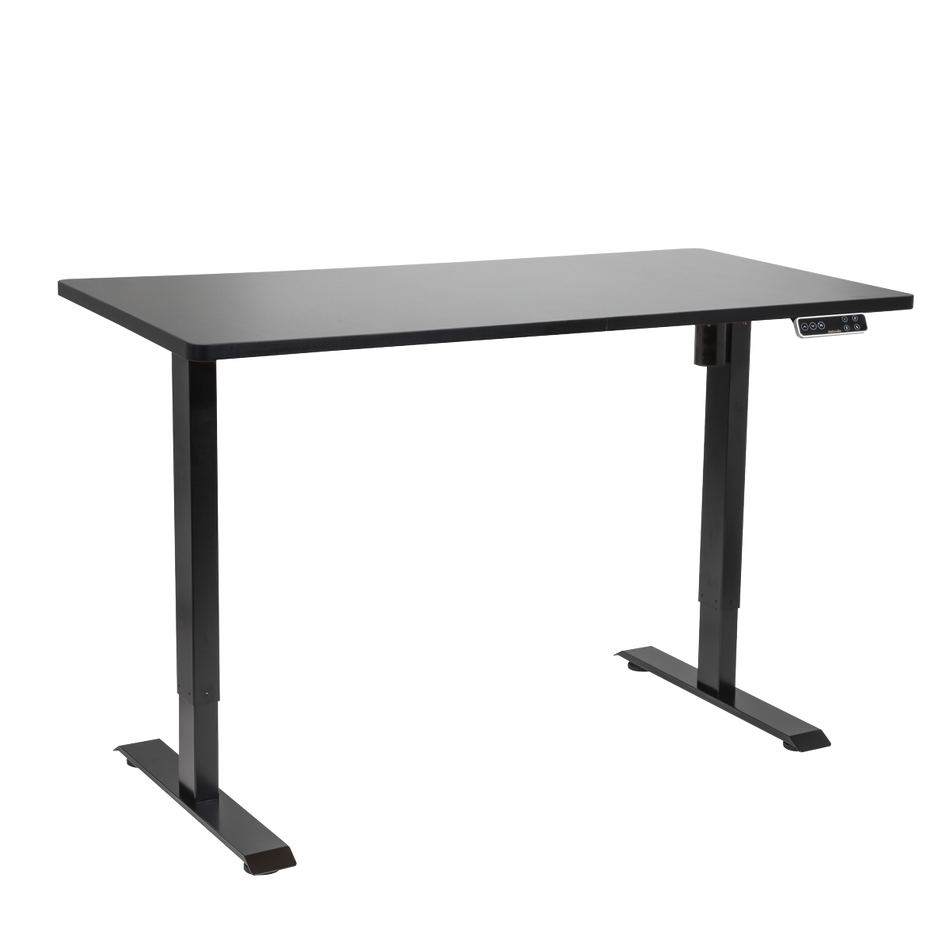 Dellonda DH245 Black Electric Height Adjustable Standing Desk with Memory, Quiet, 1400x700mm