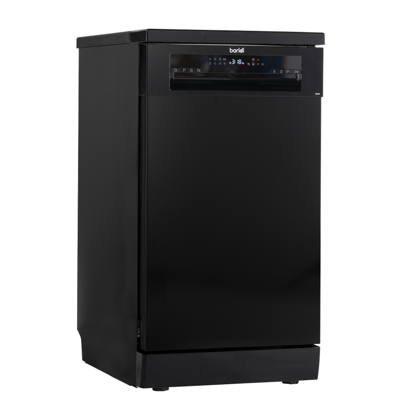 Baridi DH267 Slimline Freestanding Dishwasher 45cm Wide 10 Place Settings - Black