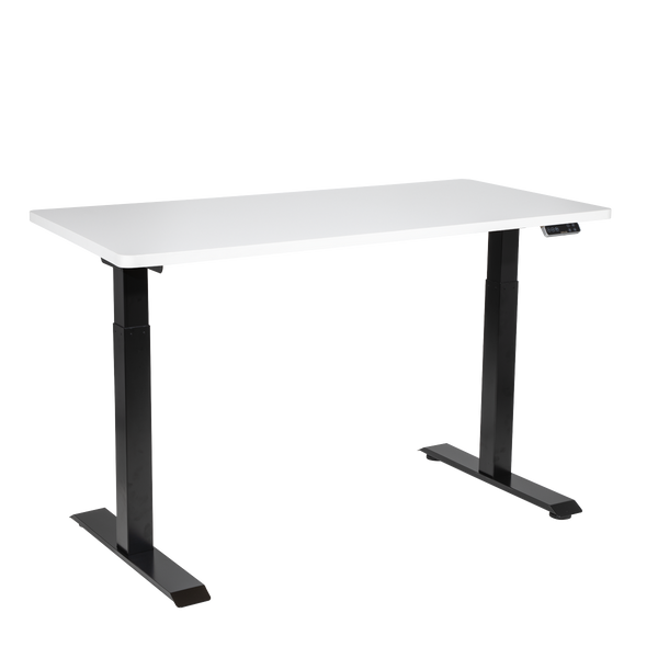 Dellonda DH32 White Electric Height Adjustable Standing Desk, 1400 x 700mm Dual Motor 100kg