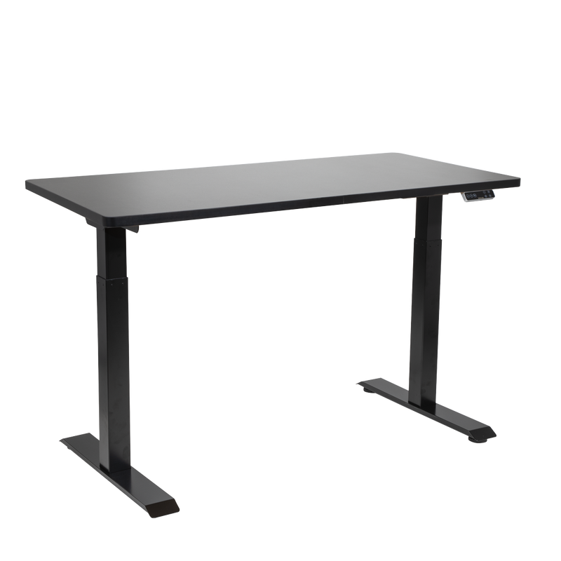 Dellonda DH34 Black Electric Height Adjustable Standing Desk, 1400 x 700mm Dual Motor 100kg