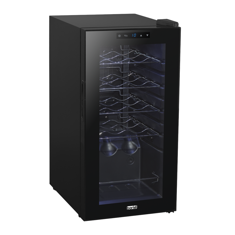 Baridi DH5  15 Bottle Wine Fridge with Digital Touchscreen Controls & LED Light, Black