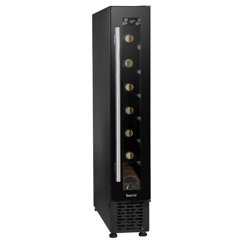 Sealey DH76 Baridi 7 Bottle 15cm Slim Wine Cooler with Digital Touchscreen Controls, Black