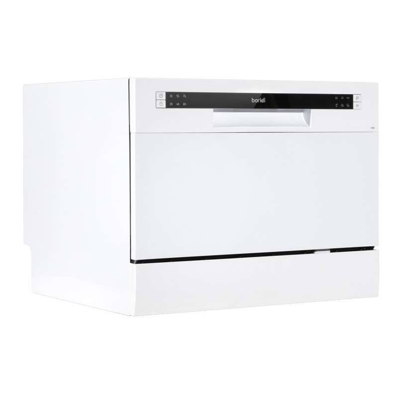 Baridi DH83  Compact Tabletop Dishwasher 6 Place Settings, 6 Programmes, Low Noise, 6.5L Cycle, Start Delay - White