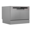 Baridi DH84  Compact Tabletop Dishwasher 6 Place Settings, 6 Programmes, Low Noise, 6.5L Cycle, Start Delay - Silver