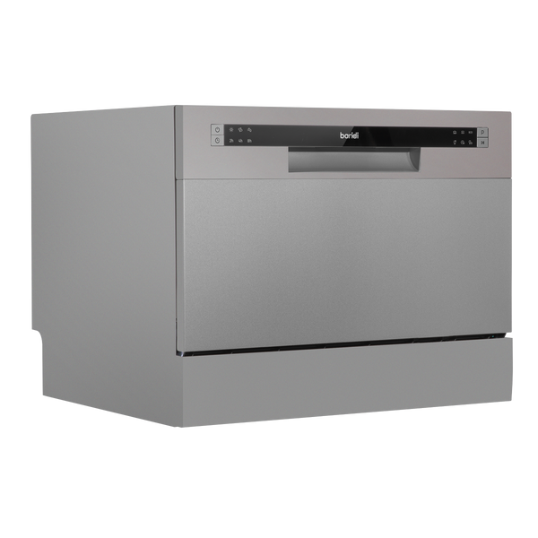 Baridi DH84  Compact Tabletop Dishwasher 6 Place Settings, 6 Programmes, Low Noise, 6.5L Cycle, Start Delay - Silver