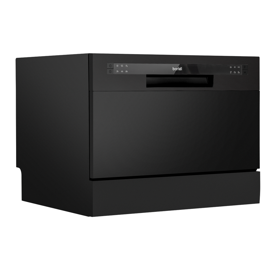 Baridi DH85  Compact Tabletop Dishwasher 6 Place Settings, 6 Programmes, Low Noise, 6.5L Cycle, Start Delay - Black