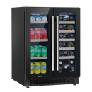 Baridi DH96  60cm Dual Zone Wine Cooler and Drinks Fridge 40 Bottle/120 Can Built-In Under Counter/Freestanding Glass Fronted Bar Drinks Fridge Chiller