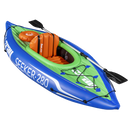 Dellonda DL154 Inflatable One-Person Kayak/Canoe Set with Pump, Carry Bag & Aluminium Oar - Blue/Green