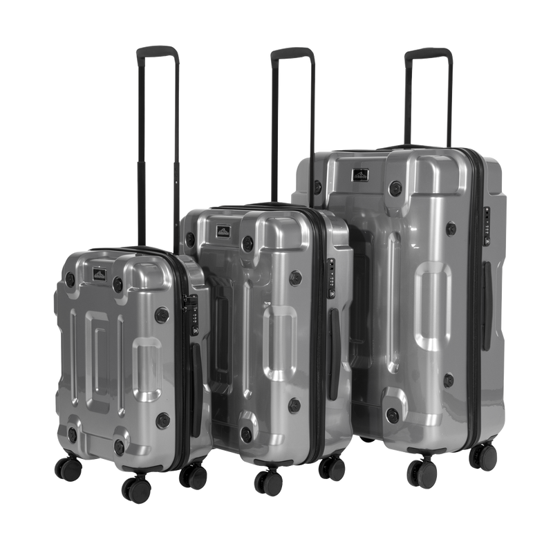 Dellonda DL9 Lightweight ABS Luggage Set 3pc - Silver