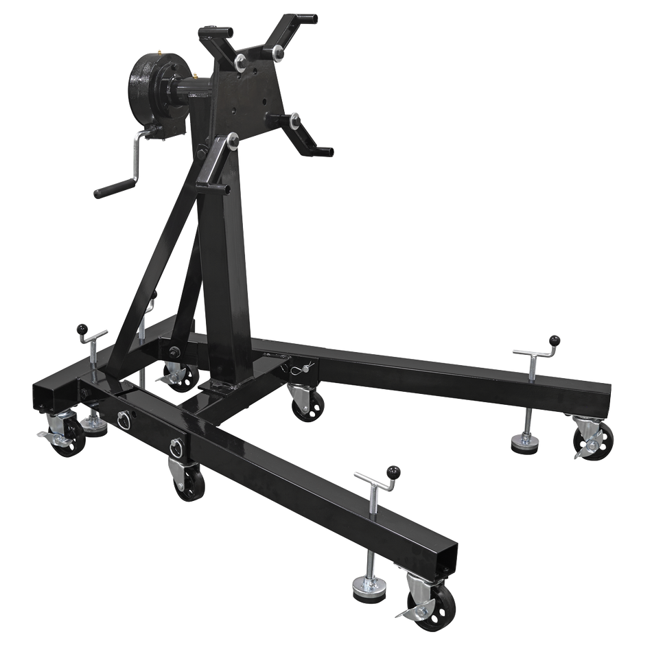 Sealey ES680D Folding 360¬º Rotating Engine Stand with Geared Handle Drive 680kg Capacity