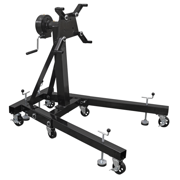 Sealey ES680D Folding 360¬º Rotating Engine Stand with Geared Handle Drive 680kg Capacity