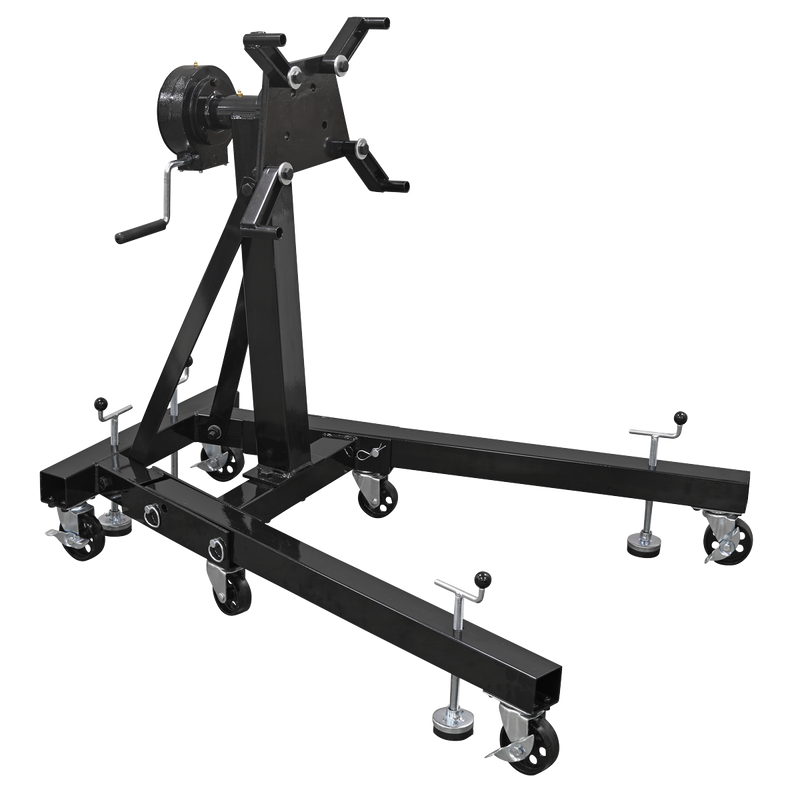 Sealey ES680D Folding 360¬º Rotating Engine Stand with Geared Handle Drive 680kg Capacity