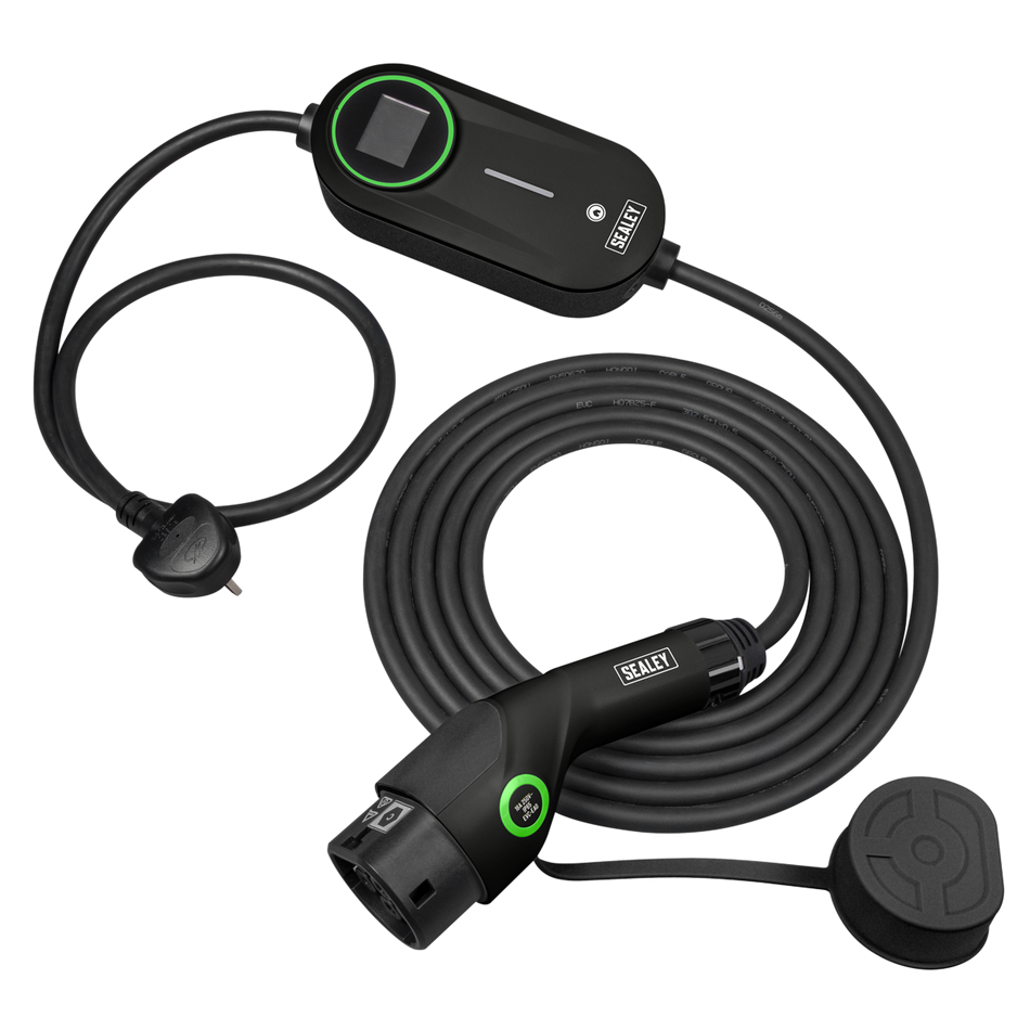 Sealey EVAC2 Adjustable (3.5kW) Type 2 to UK 3-Pin Plug Portable EV Charger - 5m Cable