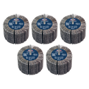 Sealey FW8040ASS Abrasive Flap Wheel Diameter 80 x 40mm Diameter 6mm Shaft Assorted Grit - Pack of 5