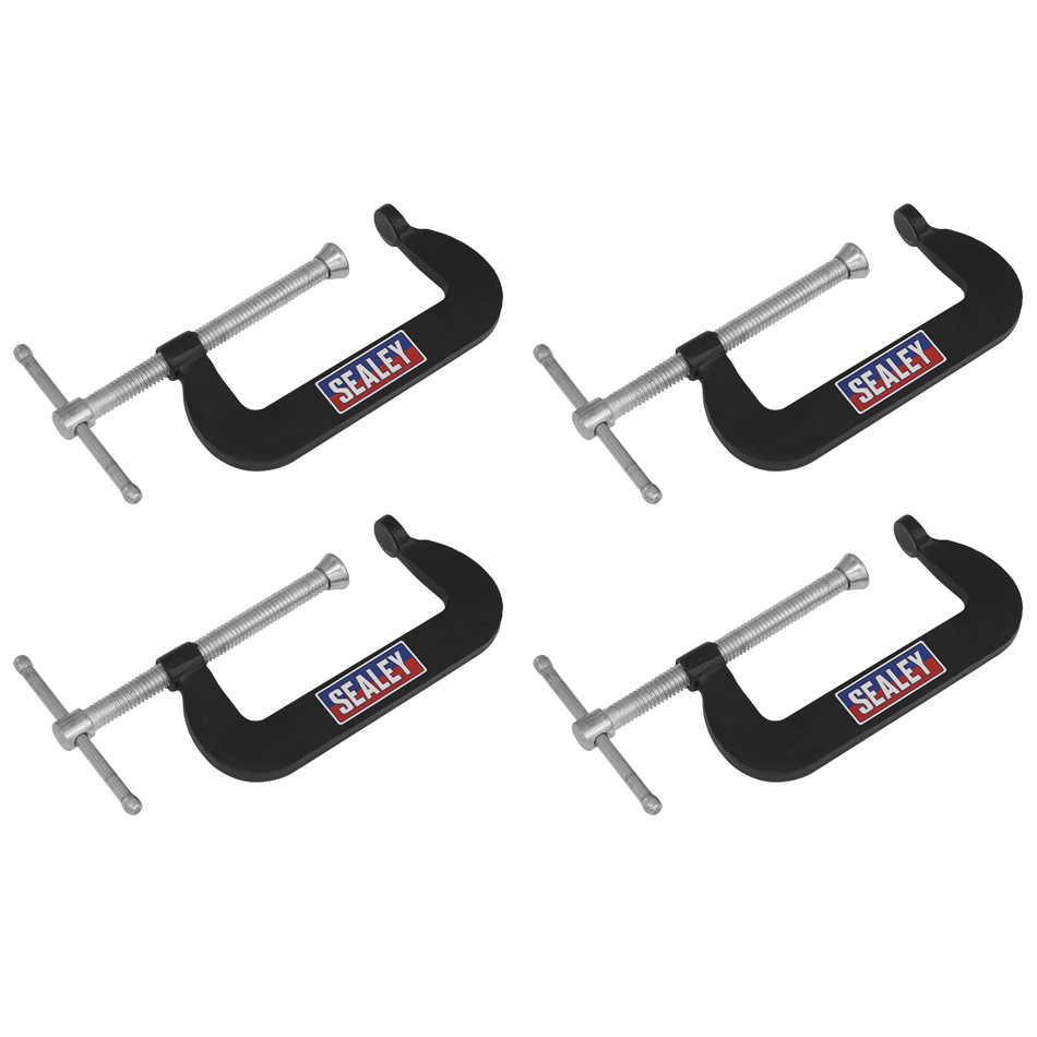 Sealey GCC02 Junior C-Clamp 4pc Set - 76mm x 35mm
