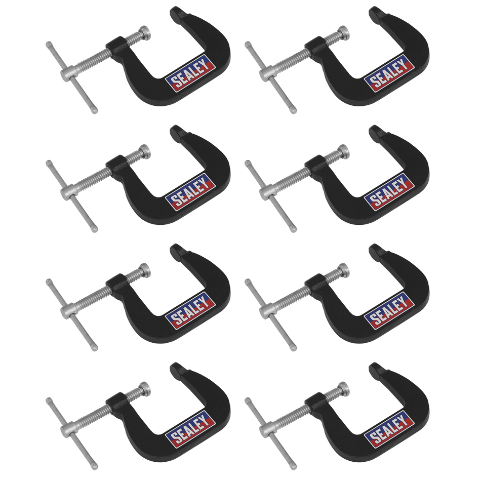 Sealey GCC05 Junior C-Clamp 8pc Set - 28mm x 28mm