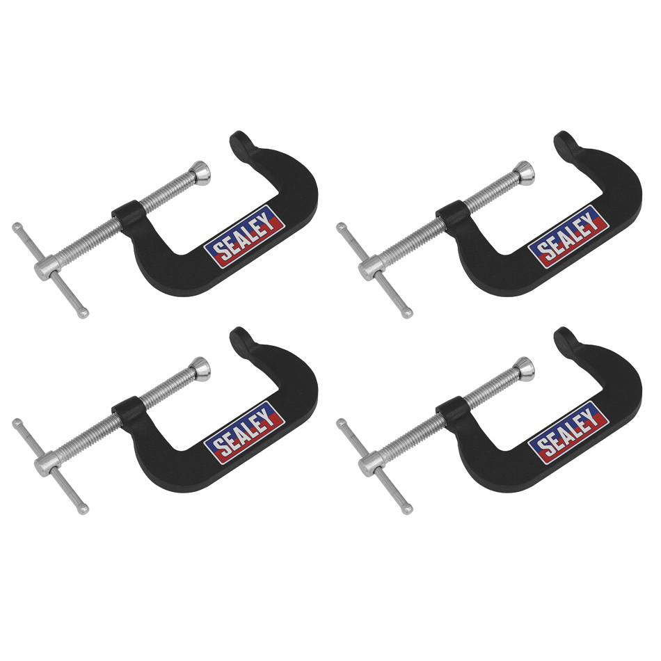 Sealey GCC06 Junior C-Clamp 4pc Set - 51mm x 32mm